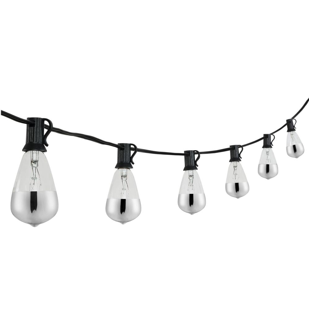 JONATHAN Y 10-Light Indoor/Outdoor 10 ft. Rustic Industrial Incandescent C7 Half-Chrome Bulb String Lights