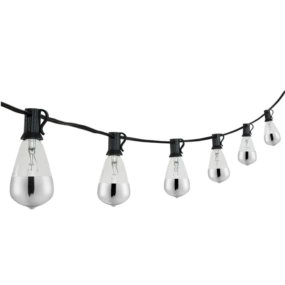 JONATHAN Y 10-Light Indoor/Outdoor 10 ft. Rustic Industrial Incandescent C7 Half-Chrome Bulb String Lights 2