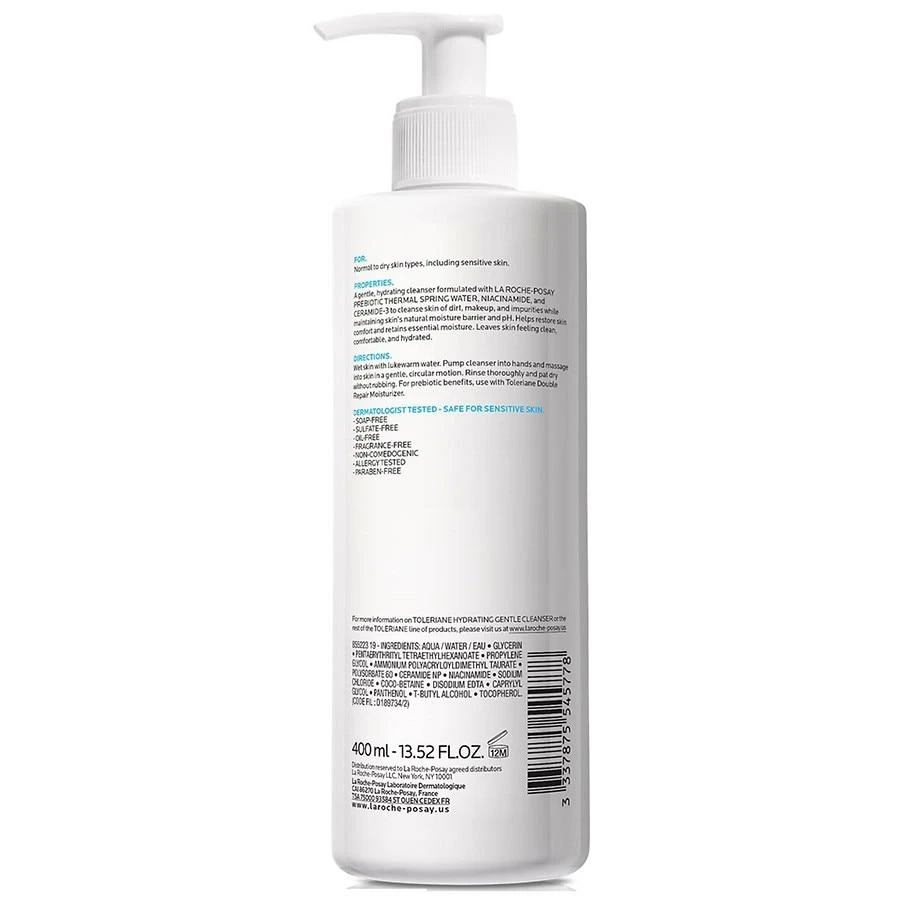 La Roche-Posay Hydrating Gentle Face Cleanser with Ceramides for Normal to Dry Sensitive Skin 2