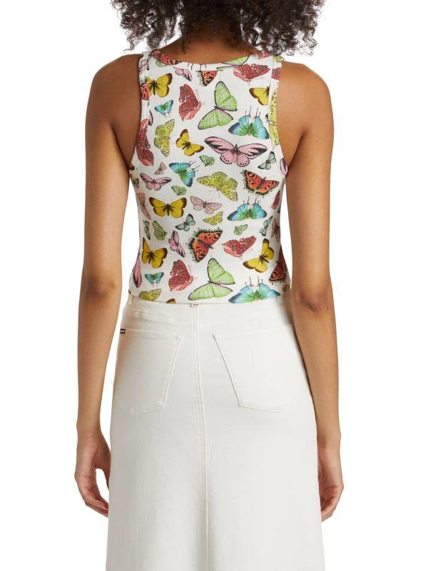 Alice + Olivia Allen Butterfly Rib-Knit Tank 2