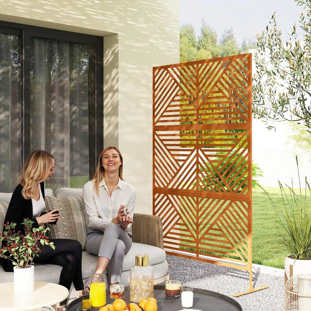 Hivvago Outdoor Metal Fence Panel 
Plant Trellis 2