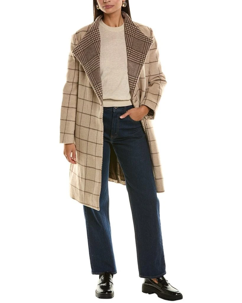 French Connection Fran Belted Wool-Blend Coat 1