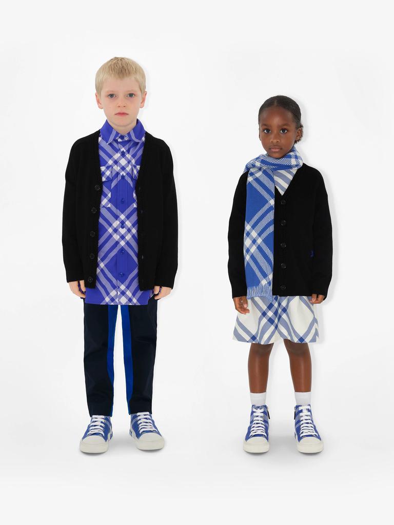 Burberry Burberry Boys Wool Knit Graham Cardigan in Black