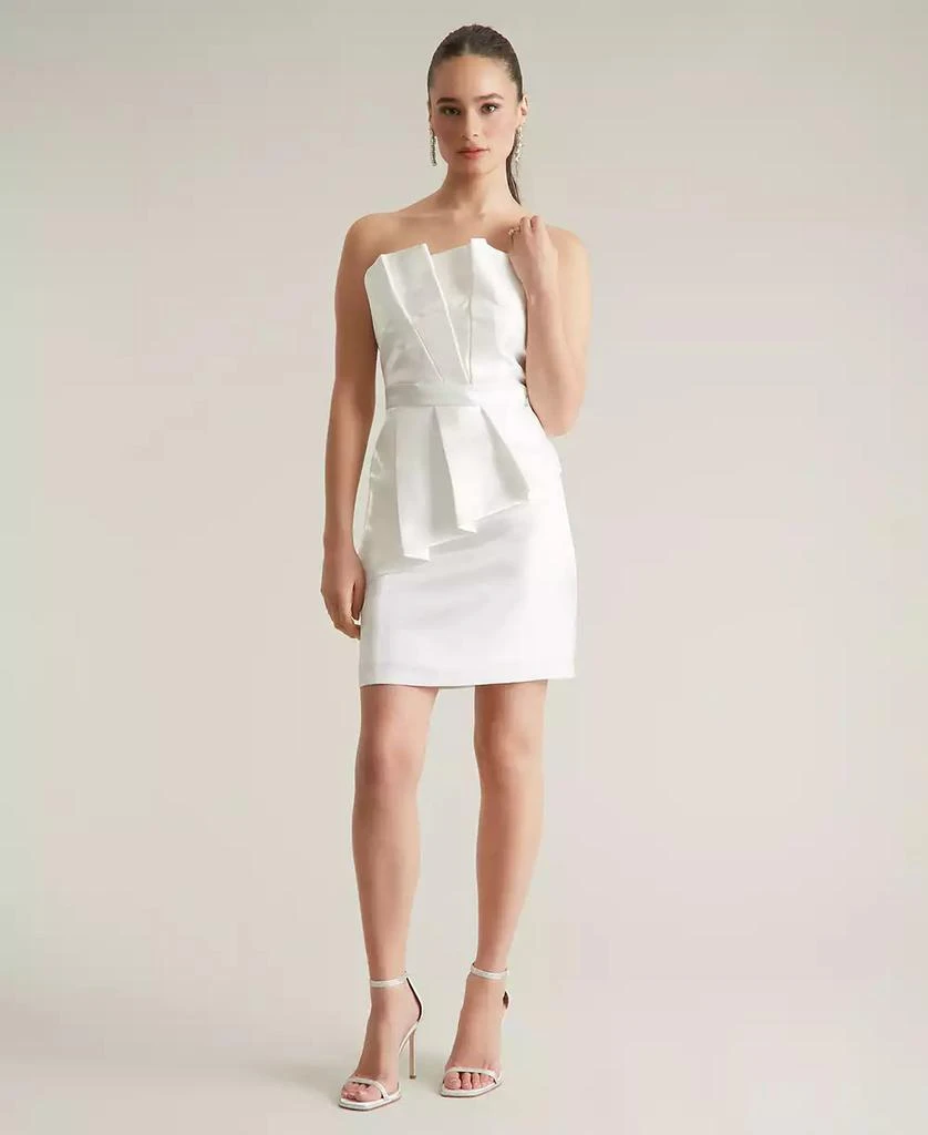 ivy + blu Women's Pleated Bustier Peplum Mini Dress 2