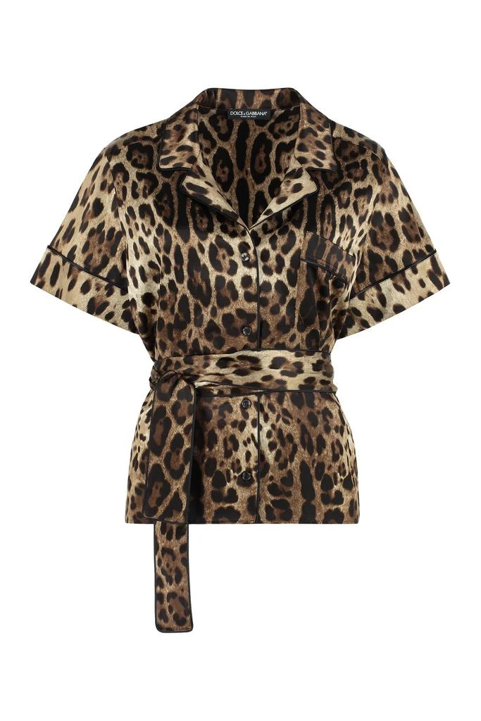 Dolce & Gabbana Dolce & Gabbana Leopard Printed  Belted Shirt 1