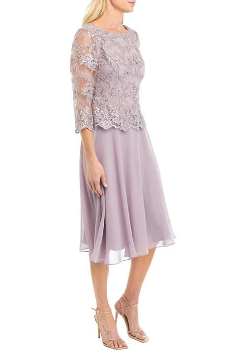 Alex Evenings Evenings Embroidered Mock Dress With Scallop Detail - Dresses  & Skirts - Free Shipping - BeyondStyle