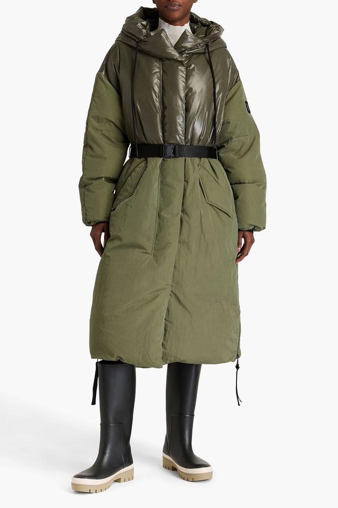 Holden Quilted belted shell hooded down coat
