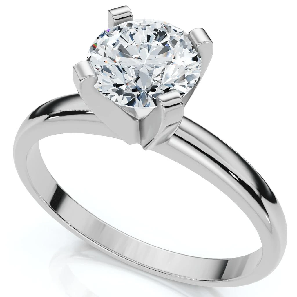Pompeii3 3/4ct Lab Grown Round Diamond Solitaire Engagement Ring 14k White Gold 2