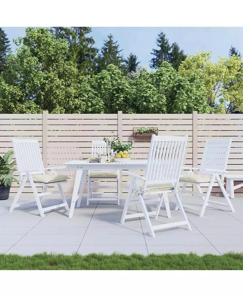 vidaXL Chair Cushions 4 pcs Cream White 15.7"x15.7"x2.8" Oxford Fabric 2