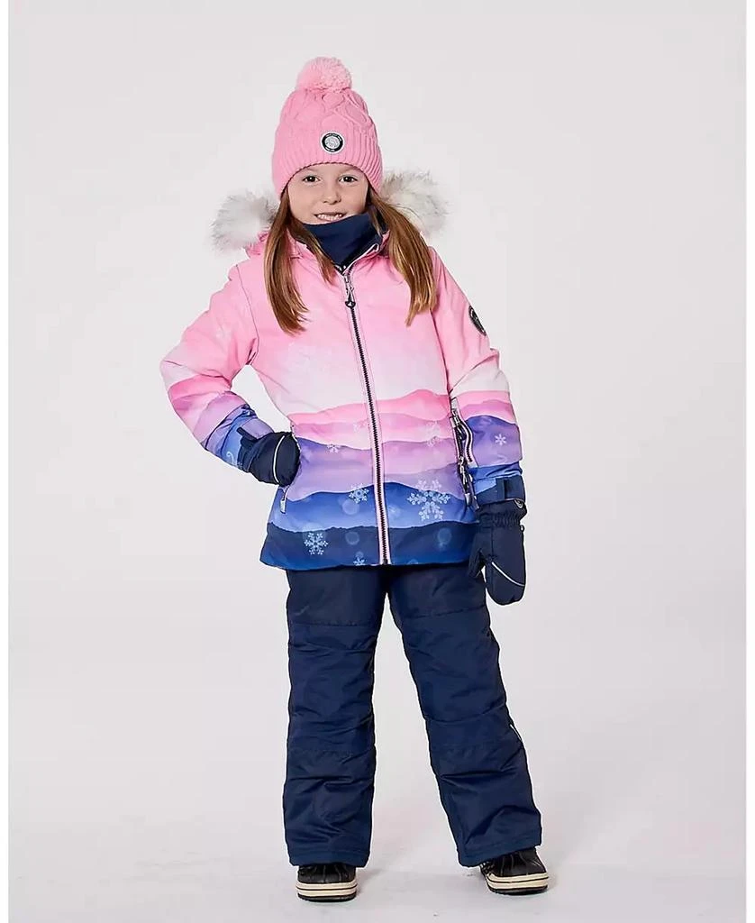 Deux par Deux Girl Two-Piece Play Snowsuit with Printed Jacket Navy Blue - Toddler|Child 2