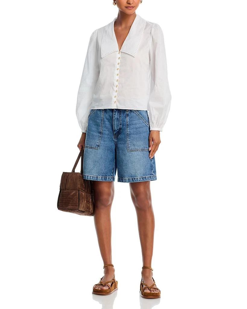 FRAME The Eyelet Sailor Silk Blouse 4