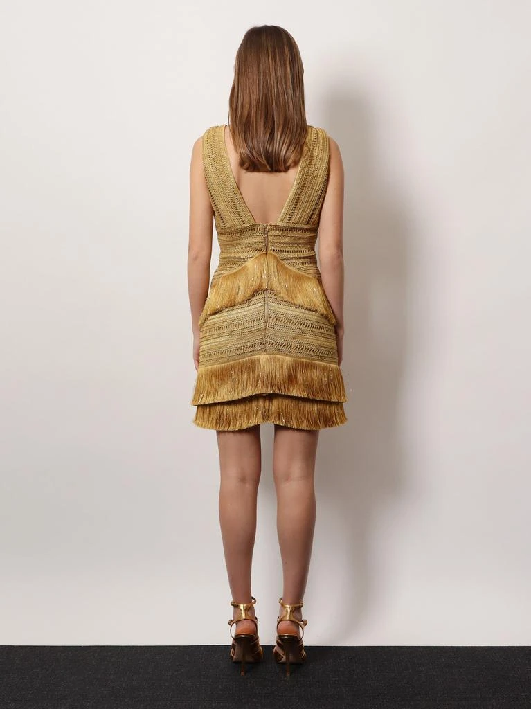 PatBO Pampas mini dress with embroidery and fringes 3