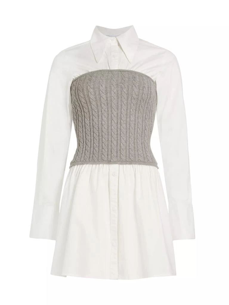 En Saison Waverly Cotton & Cable-Knit Shirtdress 1
