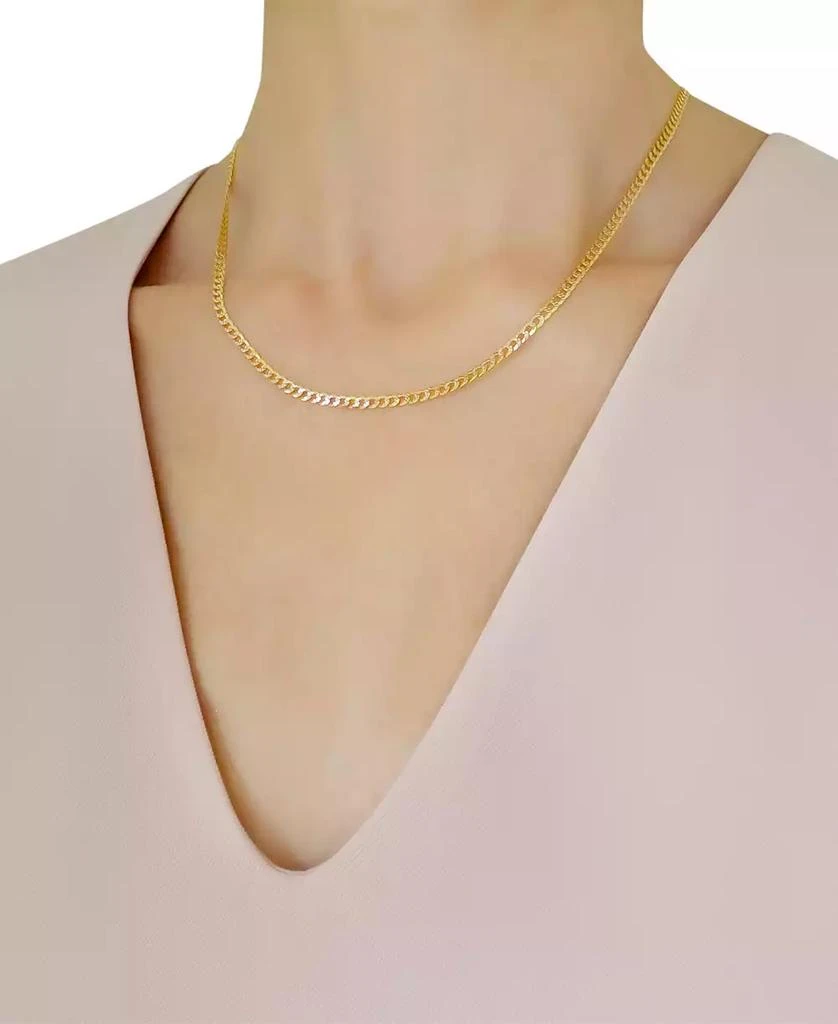 Italian Gold 30" Two-Tone Open Curb Link Chain Necklace (3-1/6mm) in Solid 14k Gold & White Gold 2
