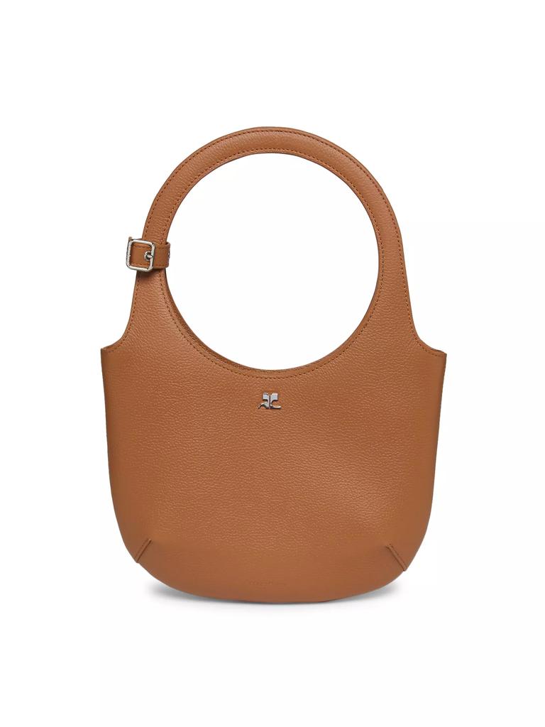 Courreges Holy Grained Leather Top Handle Bag