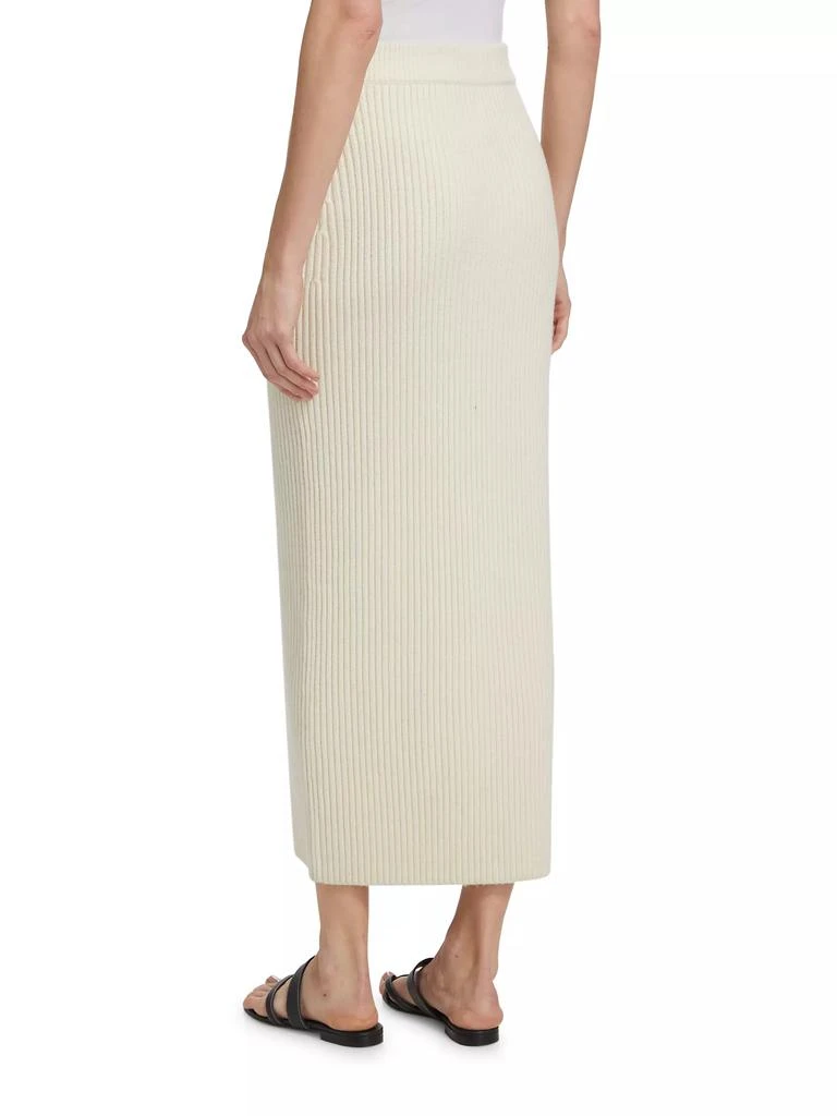 ROSETTA GETTY Ribbed Wool-Cashmere Zip-Up Maxi Skirt 5