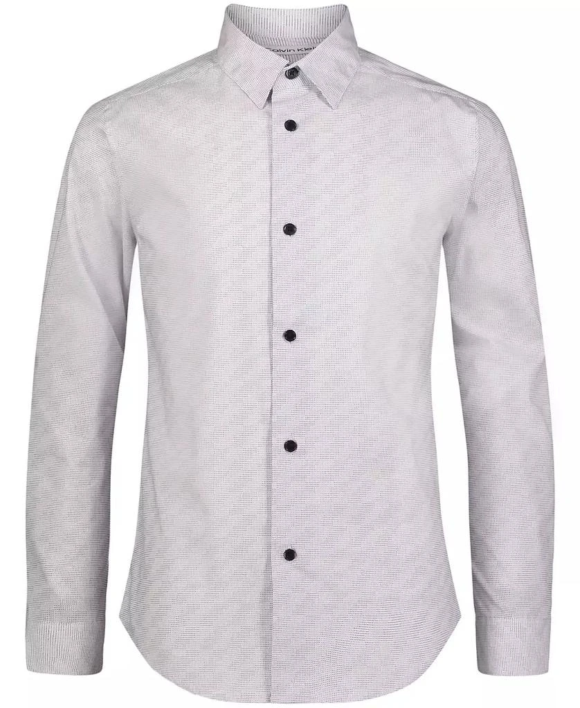 Calvin Klein Big Boys Long Sleeve Stretch Dash Print Shirt 1