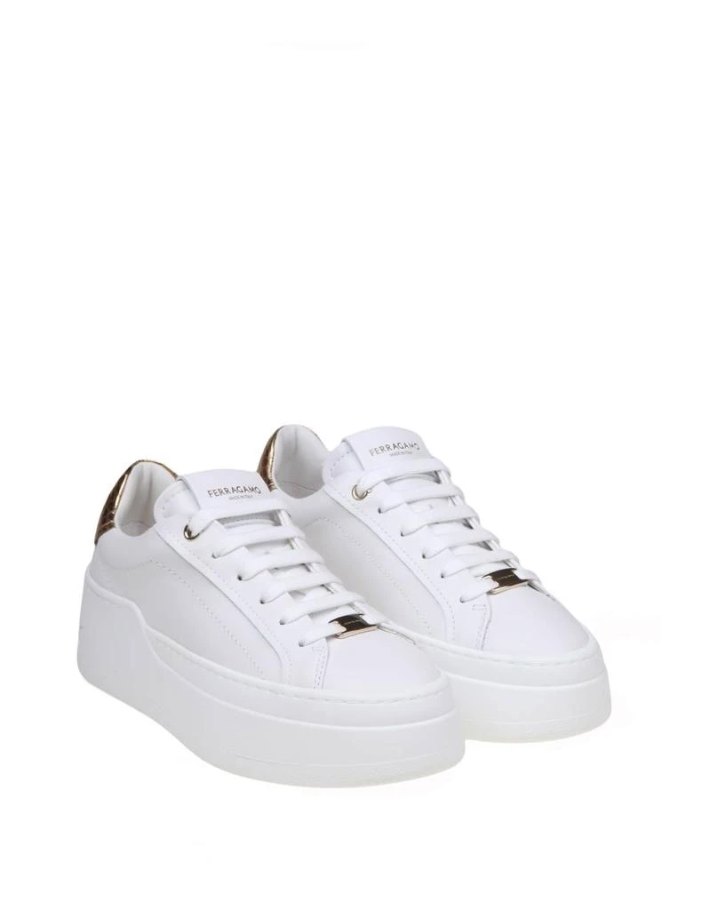 Ferragamo Dahlia Sneakers In White Leather 2