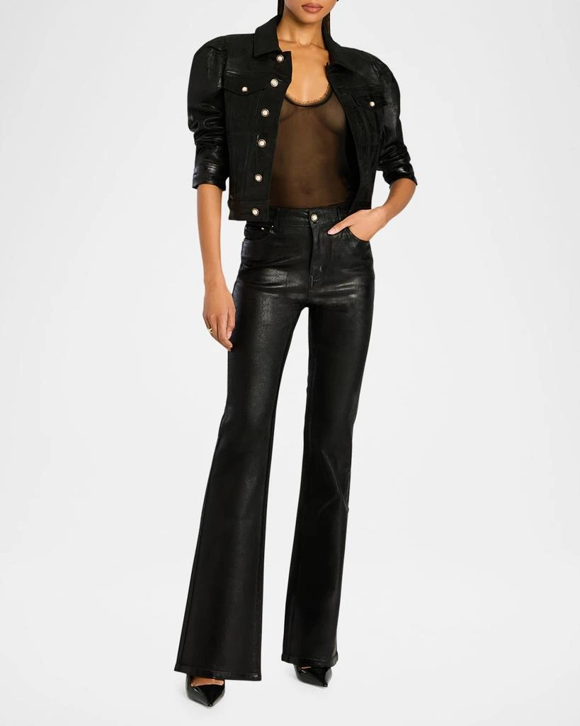 retrofête Ada Puff-Sleeve Coated Denim Jacket 2