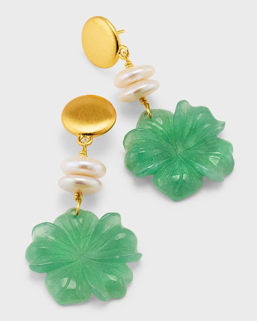 NEST Jewelry Jade Aventurine Flower Drop Earrings 3