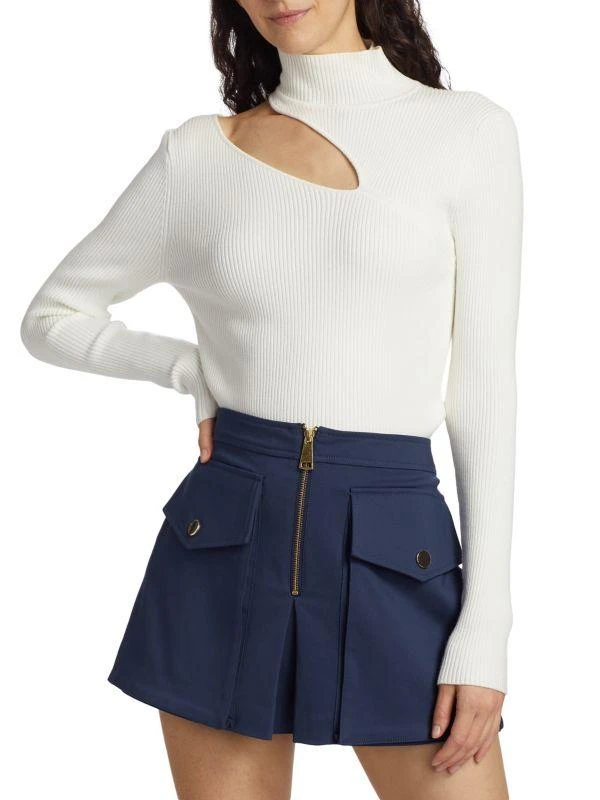 Ramy Brook Lexi Rib-Knit Slash Sweater 1