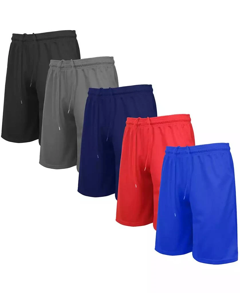 Galaxy By Harvic Men's 5-Pack Lightweight Breathable Moisture Wicking Mesh Shorts 1