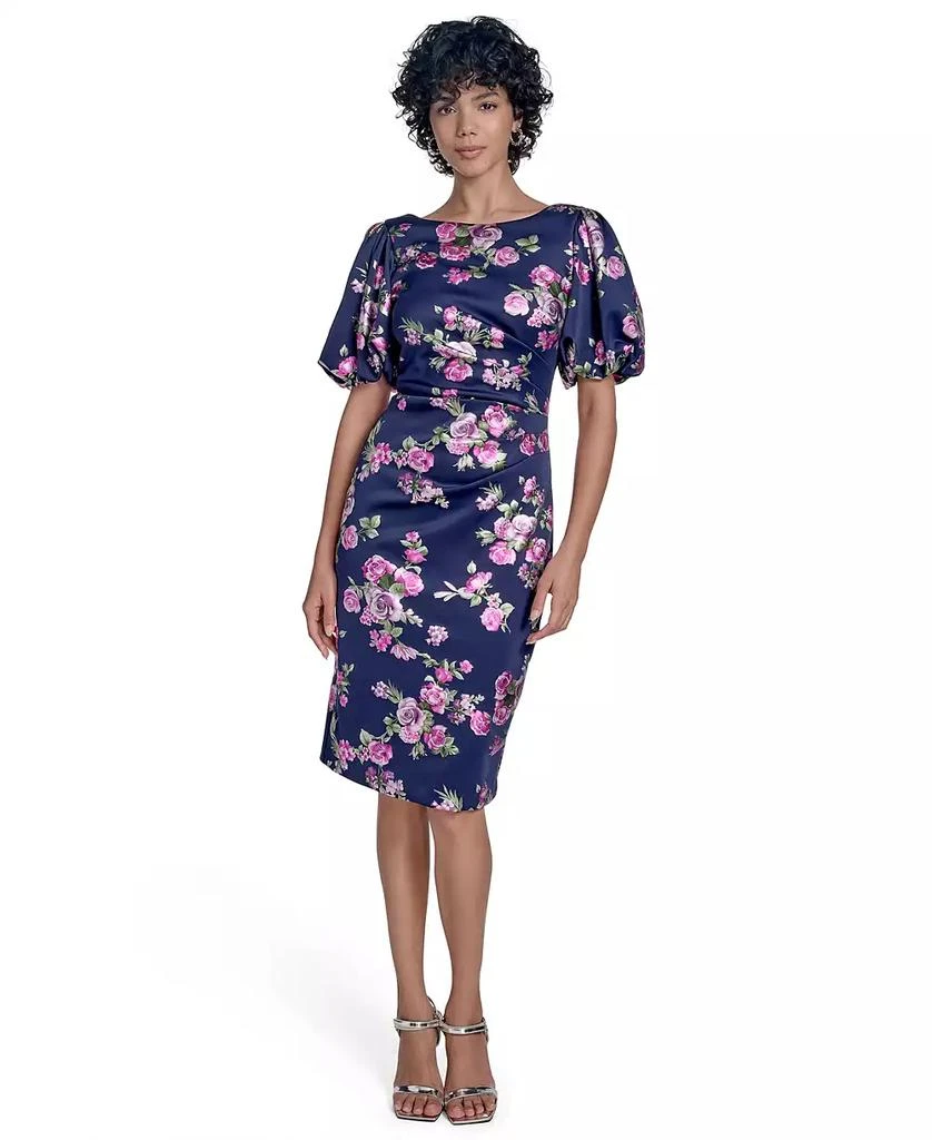 Jessica Howard Women's Floral-Print Puff-Sleeve Sheath Dress 1