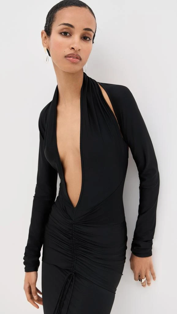 LaQuan Smith Gown with Deep Plunge Neckline Detail 2