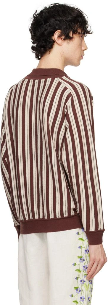 BODE Brown & Off-White Hogan Stripe Polo 3