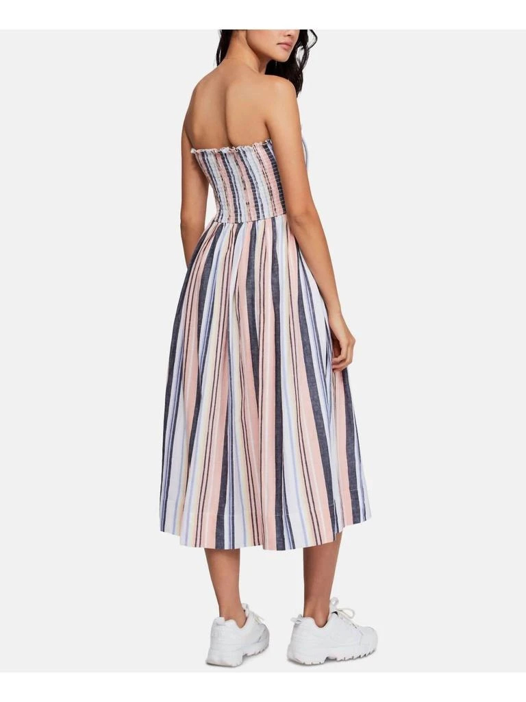 Shop Free People - Lilah Striped Pastel Cotton Dress Bohemian Fit And Flare  on Sale at BeyondStyle  Get 44% Off Free People - Lilah Striped Pastel  Cotton Dress Bohemian Fit And