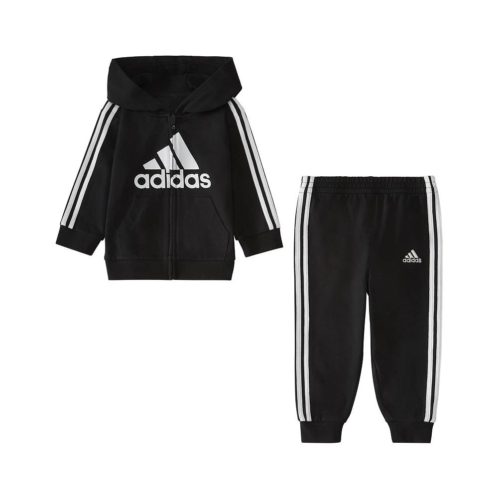 adidas Baby Boys Hooded French Terry Jacket and Joggers, 2 Piece Set 1