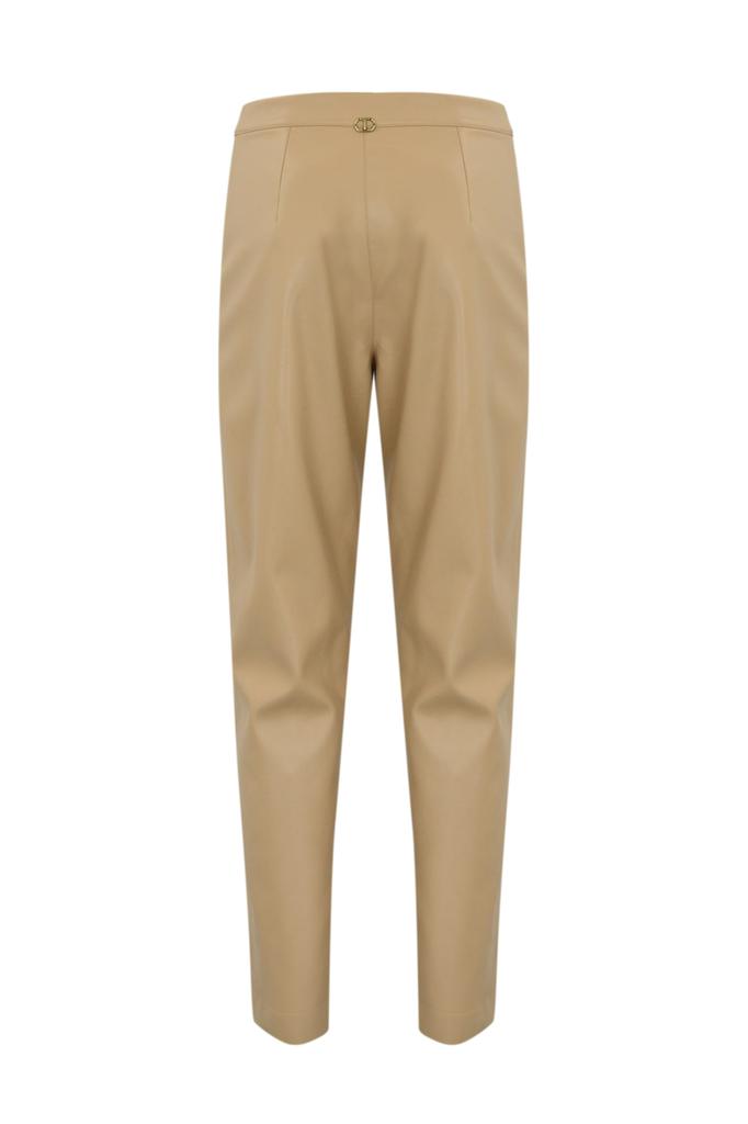 TWINSET Straight Nappa Effect Trousers