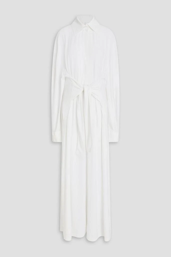 Norma Kamali Tie-front stretch-jersey wide-leg jumpsuit 1