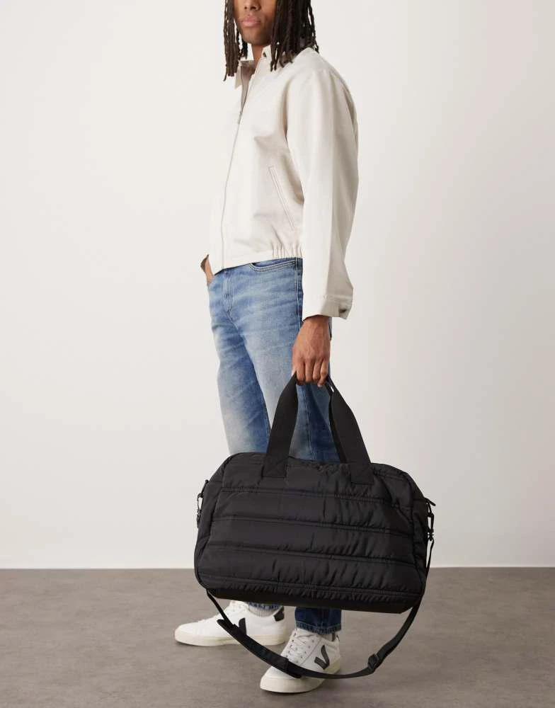 ASOS ASOS DESIGN puffer holdall bag in black 4