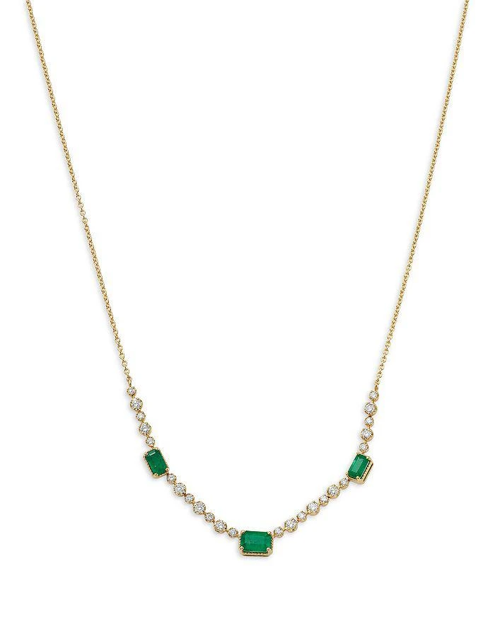 Bloomingdale
s Fine Collection Emerald
Diamond Station Necklace in 14K Yellow Gold, 18"