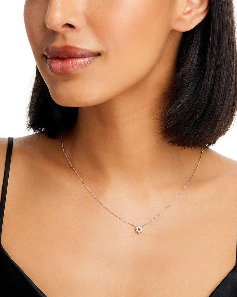 Roberto Coin 18K White Gold Star of David Pendant Necklace with Diamonds, 16"-18" 3