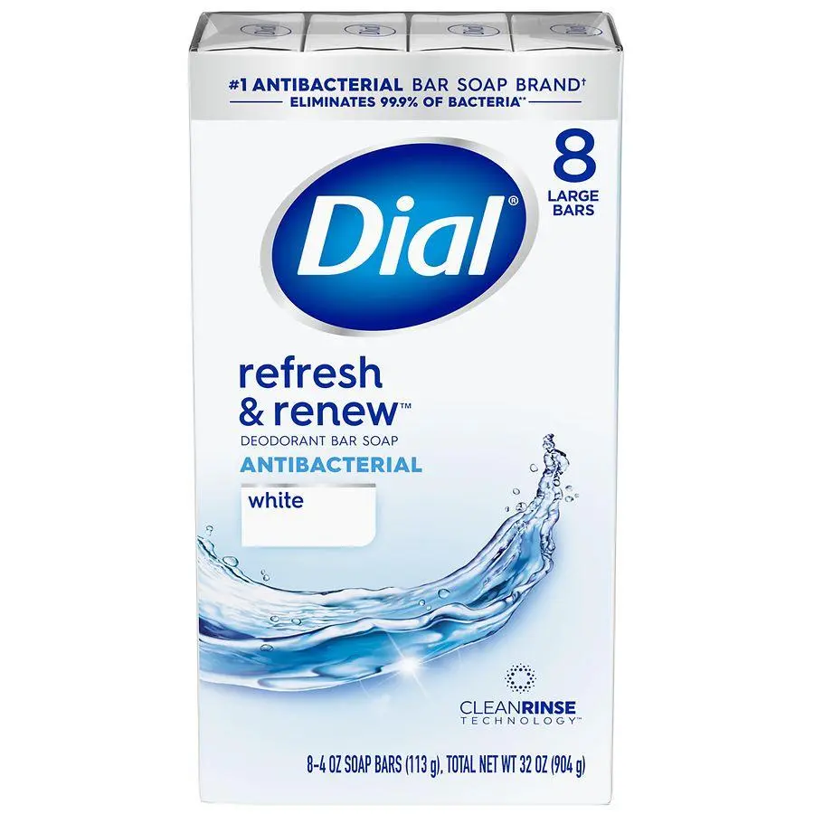 Dial Antibacterial Deodorant Bar Soap White