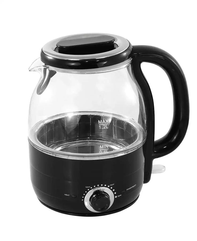 Elite Cuisine 1.25-Quart Electric Honeypot Glass Kettle 1