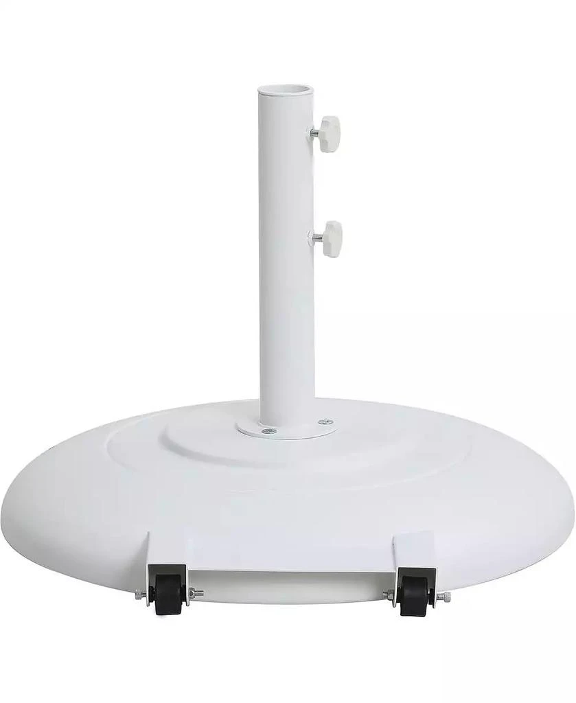 Meridian Furniture Fiji Grey Fabric / Matte White Aluminum Patio Umbrella with Base Sets 7