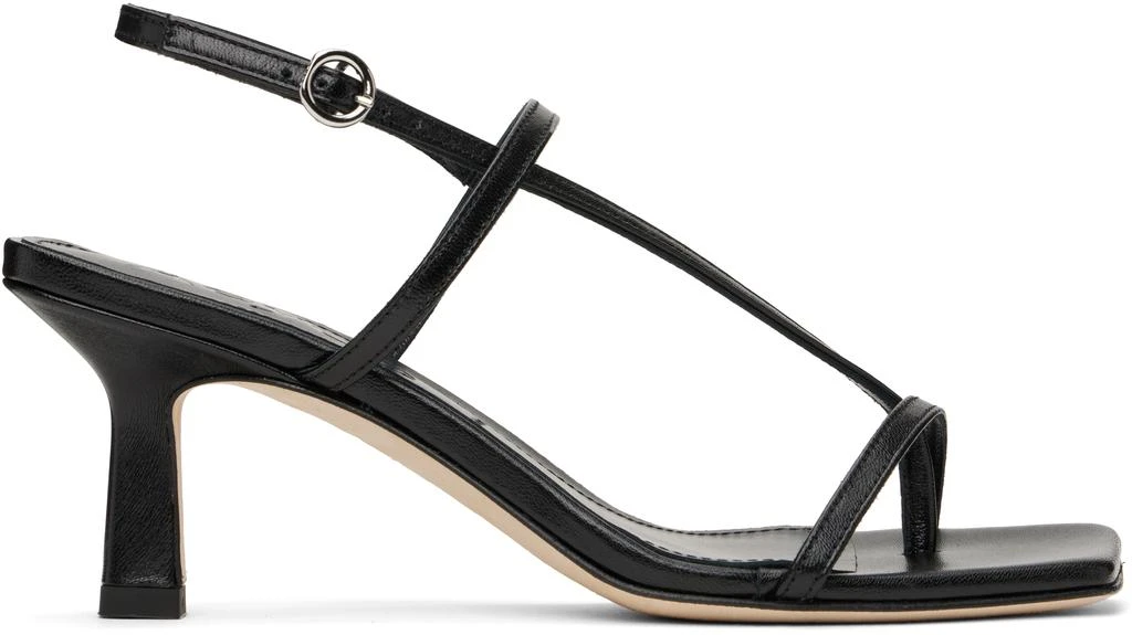 AEYDE Black Elise Leather Toe-Post Heeled Sandals 1