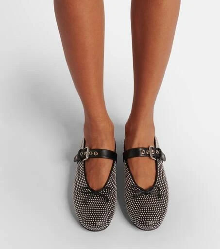 Miu Miu Embellished leather ballet flats 4