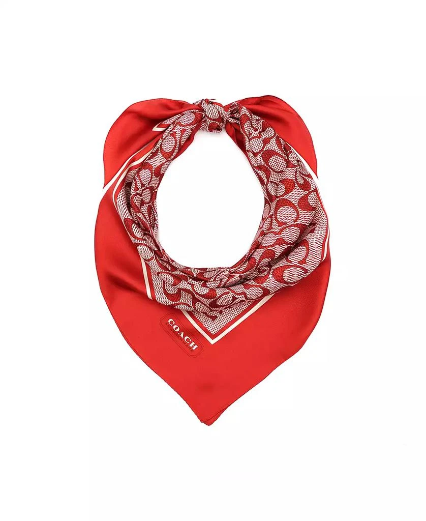 Coach Women's Vintage Signature Print Silk Square Scarf 2