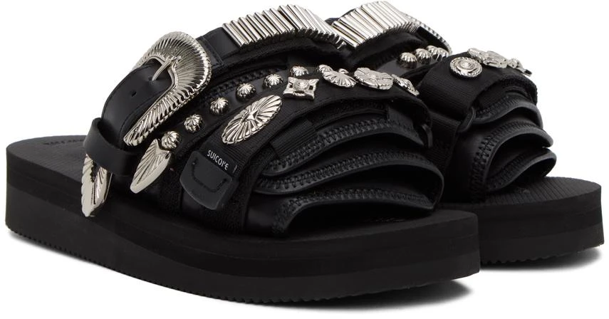 Toga Virilis Black Suicoke Edition Moto Sandals US-8-IT-41 