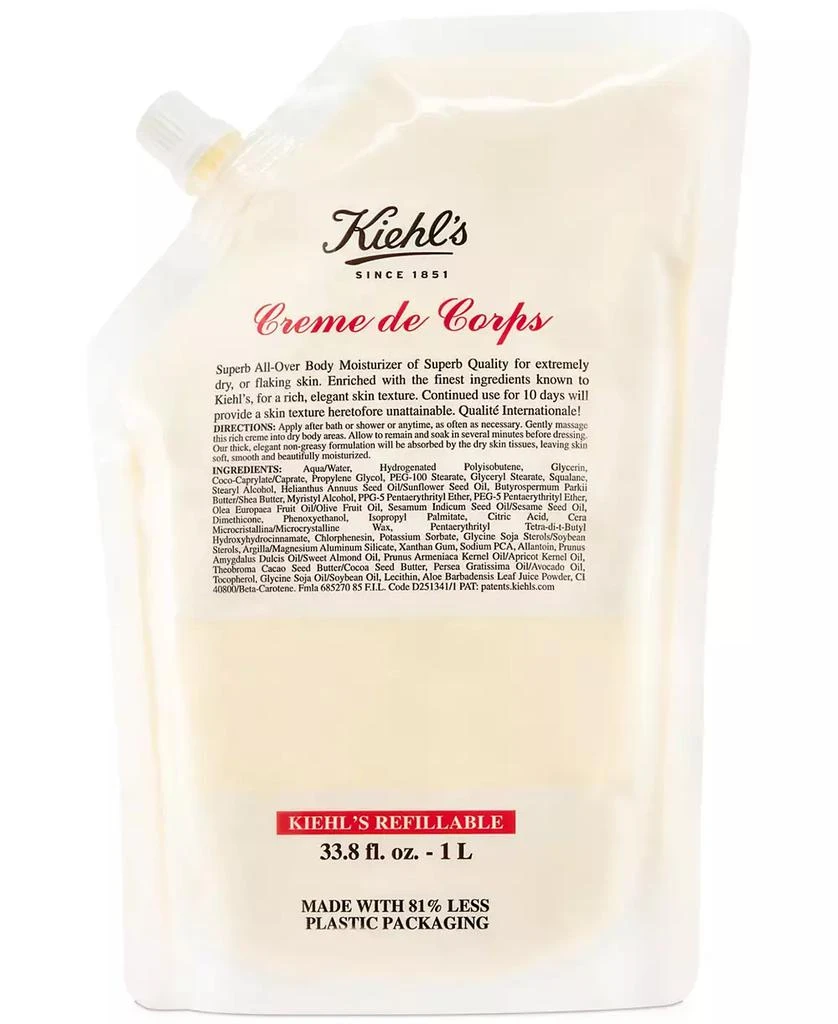 Kiehl's Creme de Corps Body Lotion with Cocoa Butter Refill, 33.8-oz.