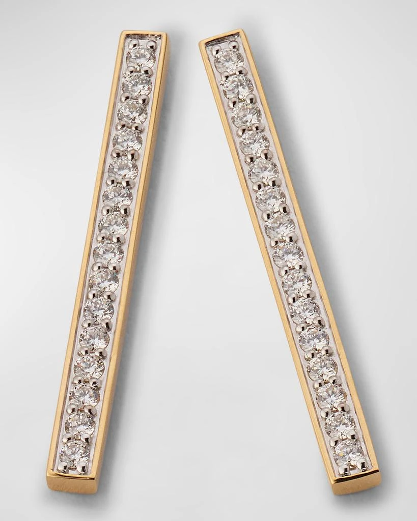 Walters Faith Classic 18K Yellow Gold Diamond Bar Earrings, 1.25"L 3