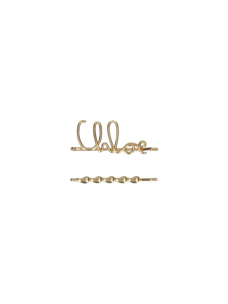Chloé Gold-Tone Brass Hair Clips with Elegant Designs