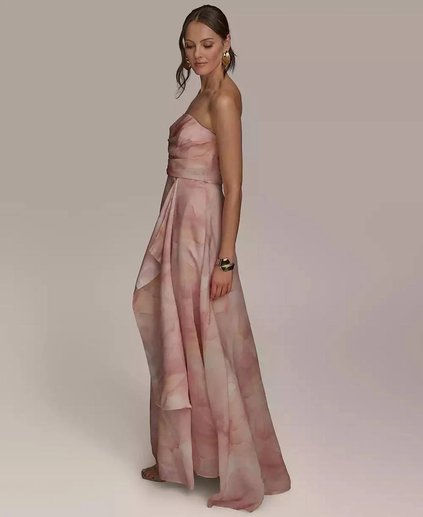 Donna Karan Women's Floral Print Strapless Ball Gown 2