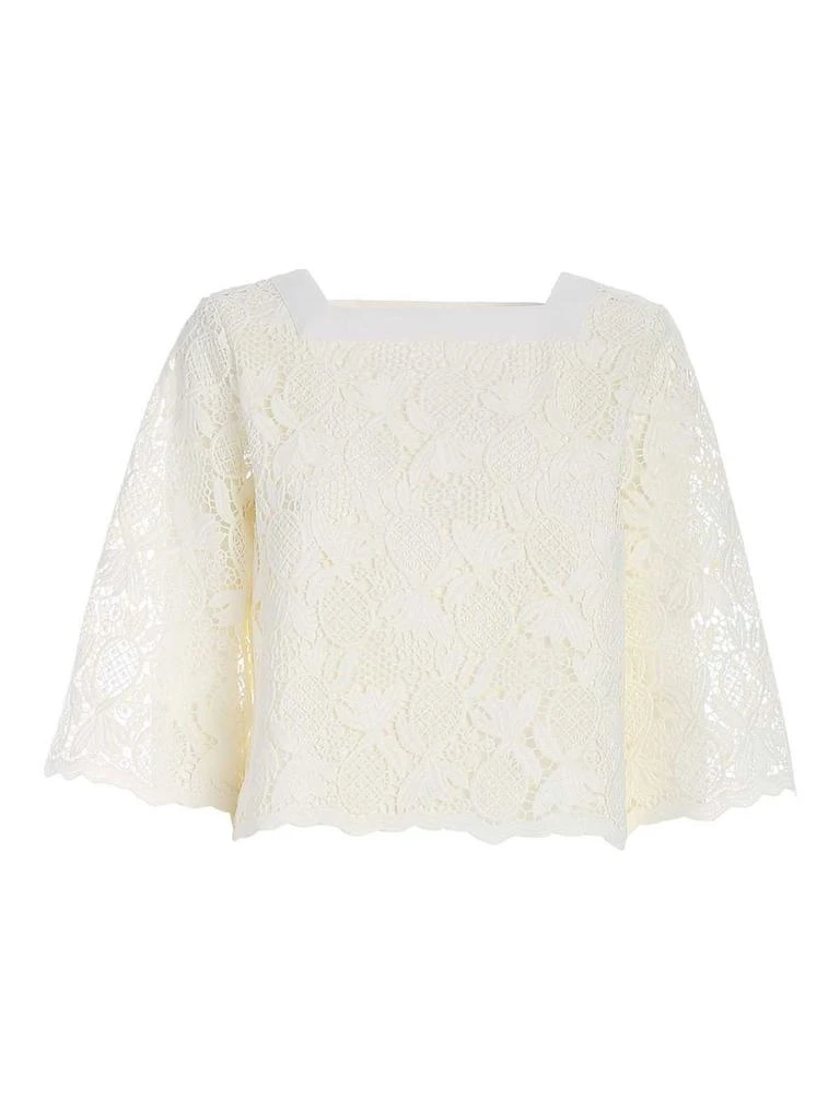 See by Chloé See By Chloé Lace-Detailed Square Neck Blouse 1