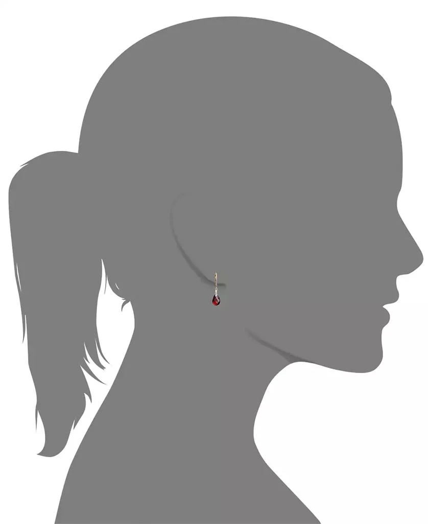 Macy's 14k Gold Earrings, Garnet (7-1/5 ct. t.w.) and Diamond Accent Brio Drop 2