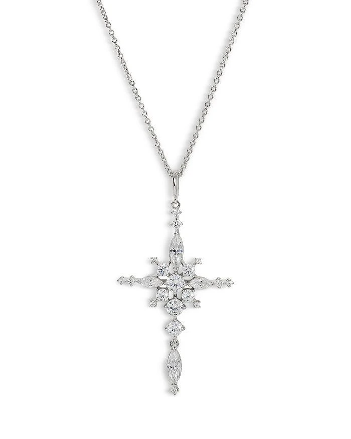 Nadri Cassi Cubic Zirconia Cluster Cross Pendant Necklace, 16-18" 1